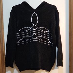 Boot Stitch Black Sweater